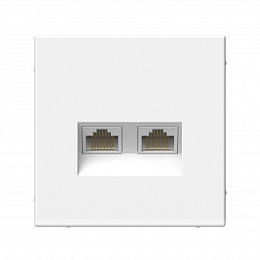 Розетка двойная компьютерная RJ45+RJ45, кат.6А, механизм (белый) ARTGALLERY Systeme Electric. Вид 1
