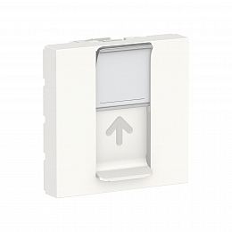 Лицевая панель RJ45, одиночная, без коннектора, 2 модуля, (белая) Unica New Schneider Electric. Вид 1