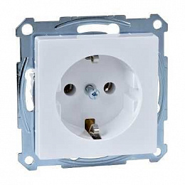 Розетка без заземления, со шторками, sm (активный белый) Merten Schneider Electric. Вид 1