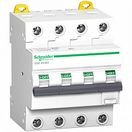 iC60 RCBO Дифф. автомат 4-полюсный, 16A, 6kА, 300mA, тип A (хар-ка C) Schneider Electric. Вид 1