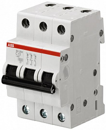 SH203 D63 Автоматический выключатель 3-полюсный, 63А, 6kA (хар-ка D) ABB. Вид 1