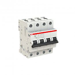 S203 B50NA Автоматический выключатель 3P+N, 50А, 6кА (хар-ка B) ABB. Вид 1