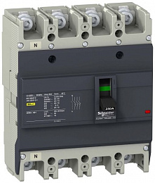Термо-магнитный 4-х полюсный автомат 225А 25kA, подключение под шину Schneider Electric. Вид 1