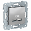 Розетка USB, 2-х местная, 5В/2100ма (алюминий) Unica New Schneider Electric. Вид 1.