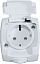 Розетка 2К+З со шторками, О/У, 16а, 250В, IP44 (белый) Рондо Systeme Electric. Вид 1.
