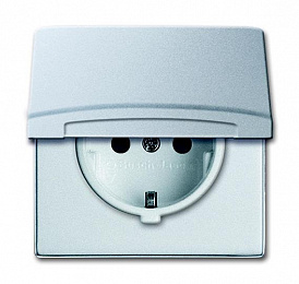 20 EUGKB-33-101 Розетка SCHUKO, 20 EUGKB-33-101, с крышкой, с защитными шторками, Allwetter44, IP44, серебристый алюминий, уплотнительное кольцо в к. Вид 1