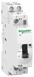 iCT Модульный контактор с ручным управлением 16A 2НО 230/240В АС Schneider Electric. Вид 1