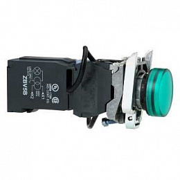 Сигнальная лампа, зеленая, xb4bv8b3 Schneider Electric. Вид 1