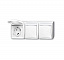 2300/3 EWN-54 Розетка SCHUKO 16А 250В IP44, тройная, для открытого монтажа, с полем для надписи, серия ocean, цвет альпийский белый ABB. Вид 1.