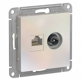 Розетка двойная TV + компьютерная RJ45, кат. 5Е (жемчуг) Atlas Design Systeme Electric. Вид 1