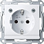 Розетка SCHUKO с мод.светод.подсв (активный белый) Merten Schneider Electric. Вид 1.