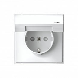 Розетка с заземл. со шт. с крышк, 16А, IP44, механизм (белый) ARTGALLERY Systeme Electric. Вид 1