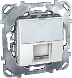 Розетка компьютерная, RJ45, одиночная, с полем для надписи, кат. 6, (белый) Unica Schneider Electric