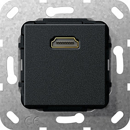 Розетка HDMI (черный) System 55 Gira. Вид 1
