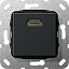 Розетка HDMI (черный) System 55 Gira. Вид 1.