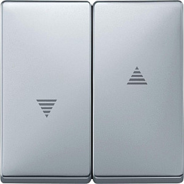 Клавиша двойная для жалюзи и кноп., qf sd (алюминий) Merten Schneider Electric. Вид 1