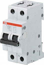 S201 D0.5NA Автоматический выключатель 1P+N, 0,5А, 6kA (хар-ка D) ABB. Вид 1