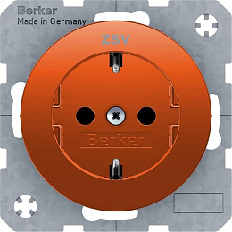 Розетка (оранжевый) R.1/R.3 Berker. Вид 1