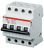 S204P B20 Автоматический выключатель 4-полюсный, 20А, 25kA (хар-ка B) ABB
