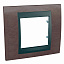 Рамка 1-постовая (графит/табачное дерево) Unica Top Schneider Electric. Вид 1.
