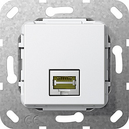 Розетка компьютерная RJ45 (белый) System 55 Gira. Вид 1