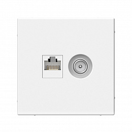 Розетка двойная TV + компьютерная RJ45, кат. 5Е (белый) ARTGALLERY Systeme Electric. Вид 1