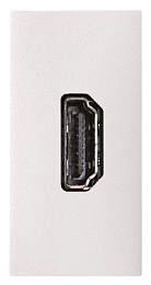 N2155.7 BL Механизм HDMI разъёма, тип А, с HDMI разъёмом мама на тыльной стороне, 1-модульный, серия Zenit, цвет альпийский белый ABB. Вид 1