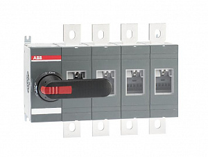 OT400E04P Рубильник 4-х полюсный на 400А (c ручкой и переходником) ABB. Вид 1
