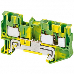Клем втыч.с заземл, 3тчк, 4мм,желт-зел Schneider Electric. Вид 1