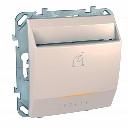 Выключатель карточный, с выдержкой времени, 8 а (бежевый) Unica Schneider Electric. Вид 1