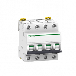 iC60N 4P 40А Автоматический выключатель 4-полюсный, 40А, 6кА (хар-ка C) Schneider Electric. Вид 1