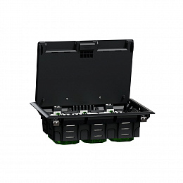Люк пластиковый размер l на 6х45 (6 постов или 12 модулей) IP20 Unica System+ Schneider Electric. Вид 1