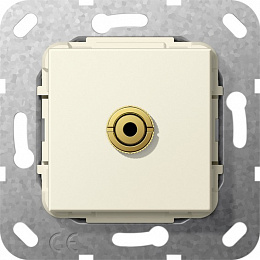Розетка mini-jack (кремовый глянцевый) System 55 Gira. Вид 1
