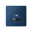 Розетка USB, A + тип-C 45Вт высокоскор.заряд. QC, PD, механизм (аквамарин) ARTGALLERY Systeme Electric. Вид 1.