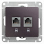 Розетка двойная компьютерная RJ45+RJ45, кат.5e, механизм (сиреневый туман) Glossa Systeme Electric. Вид 1.