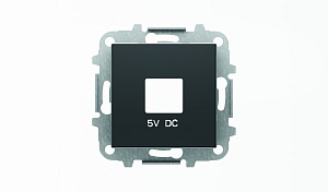 8585 NS Накладка для механизмов зарядного устройства USB,арт.8185,серия SKY, чёрный барх. ABB. Вид 1
