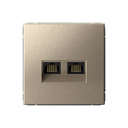 Розетка двойная компьютерная RJ45+RJ45, кат.6А, механизм (шампань) ARTGALLERY Systeme Electric. Вид 1