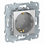 Розетка с заземлением, со шторками, винт. зажим, 16 а, 250 в (алюминий) Unica New Schneider Electric. Вид 1.