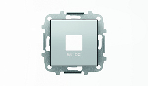 8585 PL Накладка для механизмов зарядного устройства USB,арт.8185,серия SKY, серебристый алюминий ABB. Вид 1