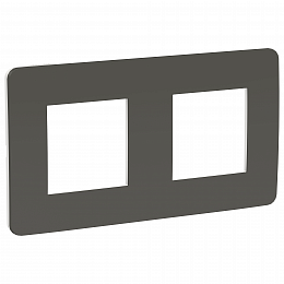 Рамка 2-постовая (дымчато-серый/белый) Unica Studio Schneider Electric. Вид 1