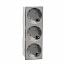 Розетка 3х(2К+З) 45гр, шторки, безвинтовые клеммы (алюминий) Unica Modular  Schneider Electric. Вид 1.