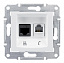 Розетка телефонная/компьютерная RJ45 кат.6 UTP (белый) Sedna Schneider Electric. Вид 1.