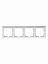 2514-94-507 Рамка 4-постовая с декоративной накладкой (альпийский белый) Basic 55 ABB. Вид 2.