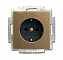 20 EUCBLI-840-500 Розетка SCHUKO 16А 250В, с LED подсветкой (Латунь античная) Династия ABB. Вид 1.