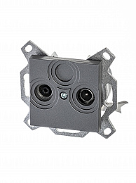 5011H-A03607 69W Розетка TV-R, проходная, 7дБ, Levit, сталь ABB. Вид 1