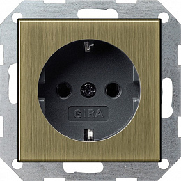Розетка с заземлением (бронза/антрацит) System 55 Gira. Вид 1