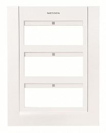 T1273 BL Панель лицевая для бокса поста централизации открытого/скрытого монтажа на 18 мод. (2 ряда), белый/белый ABB. Вид 1