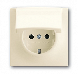 20 EUK-72 Розетка SCHUKO 16А 250В с крышкой, серия impuls, цвет слоновая кость ABB. Вид 1