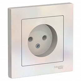 Розетка без заземления, 16А, в сборе (жемчуг) Atlas Design Systeme Electric. Вид 1