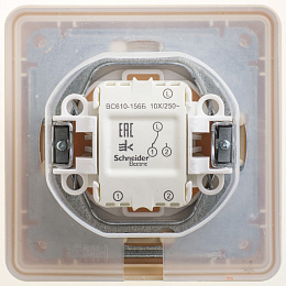 Переключатель 1-клавишный, 10АХ, IP44, в сборе (слоновая кость) Wessen 59 Systeme Electric. Вид 1